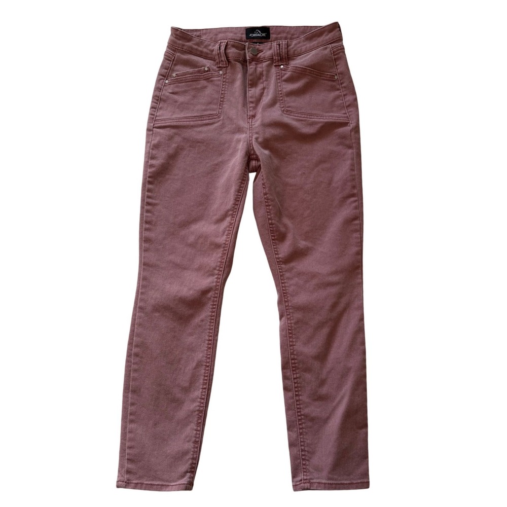 Jordache High Rise Utility Jeans Dusty Rose Mauveโ Straight Leg 8
